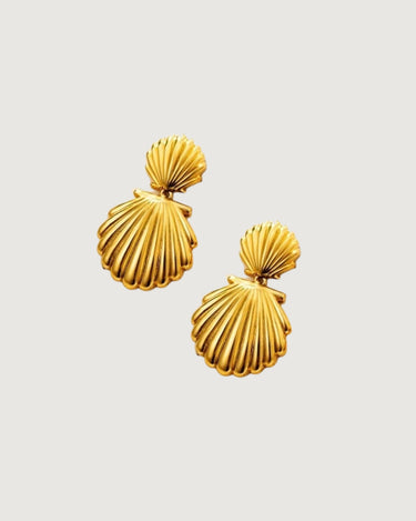 Isla Shell Drop Earrings 18K Gold
